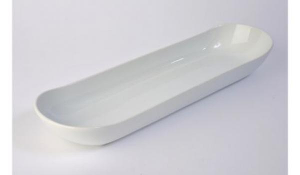 15.5"x4.5" Ceramic White Oval Boat