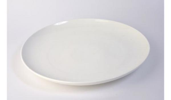 16" Ceramic White Coupe Round