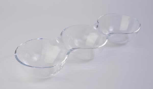 5 inch Glass Clear Cluster Bowls (Straight Triple)