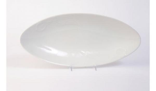 7"x16" Ceramic White Oval Platter