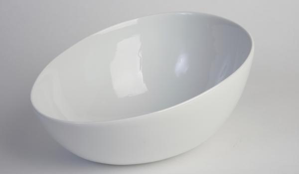 9"x11" Ceramic White Deep Tapered Oval