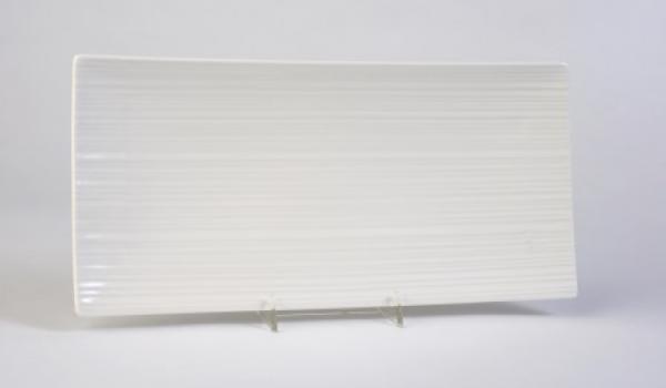 Specialty Plate White Ribbed Surface 13"x6"