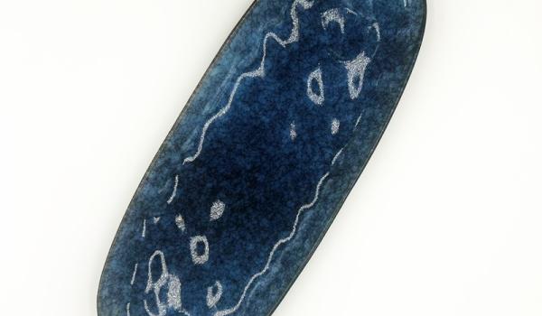 15" X 6" CERAMIC DEEP OCEAN BLUE OVAL
