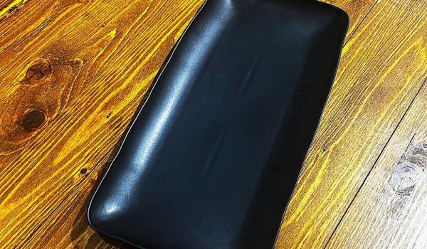 16" X 8" CERAMIC EARTHWARE BLACK RECTANGLE