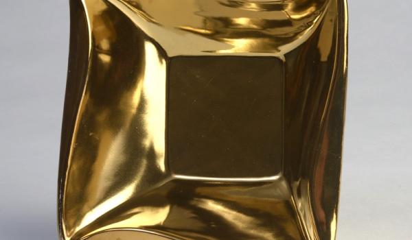 6" X 6" CERAMIC GOLD SAUCE SQUARE